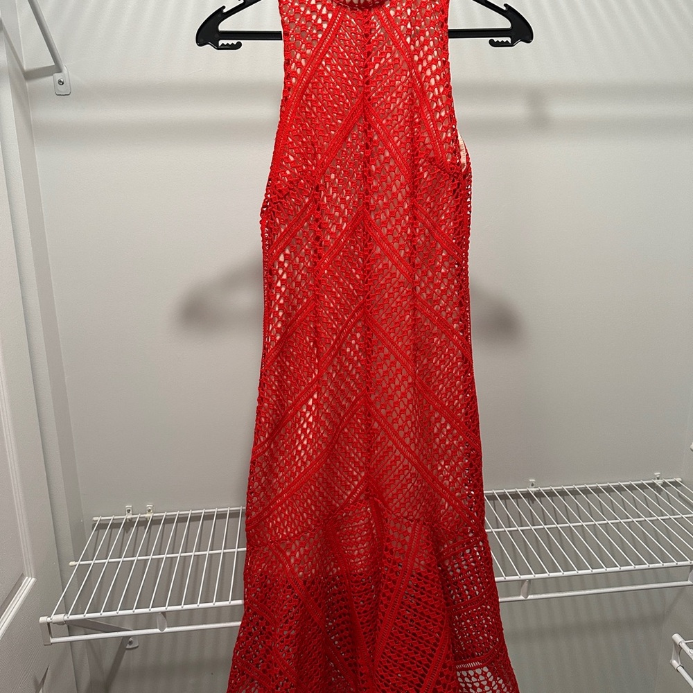 Elegant Red Lace Dress